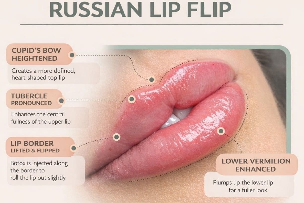 Infographic of Russian Lip Flip Explained