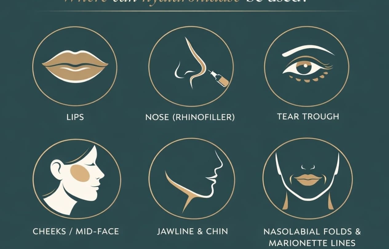 Where Can Hyaluronidase Be Used - Infographic by Dr Hass Clinic