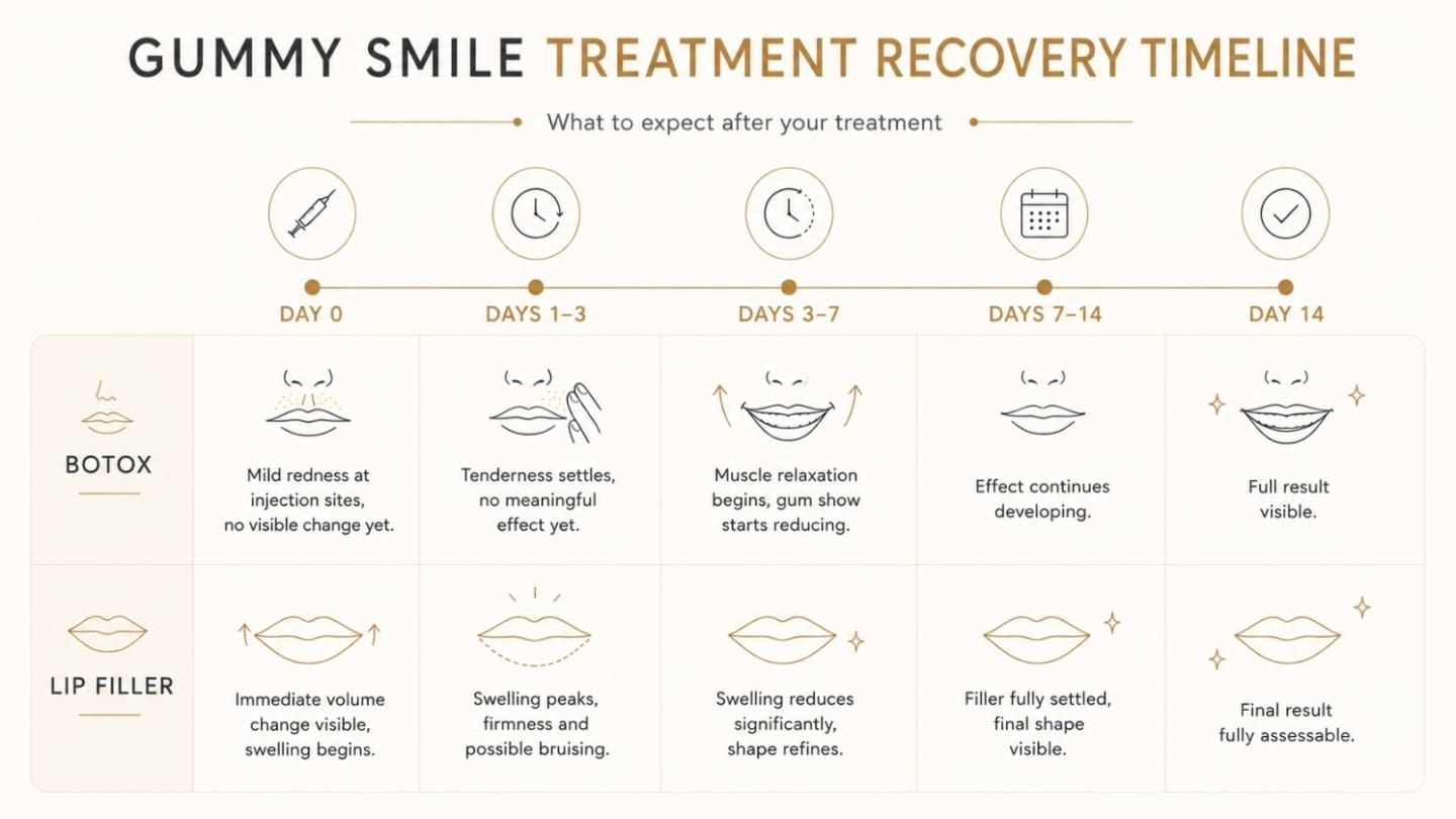 Gummy Smile Treatment Recovery Timeline - Dr Hass Clinic